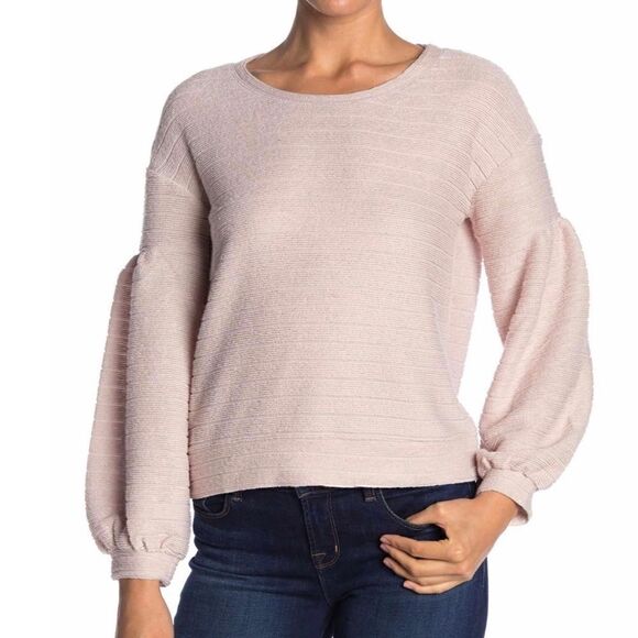 Gibson | Long Sleeve Textured Knit Blouson Top - Picture 1 of 4